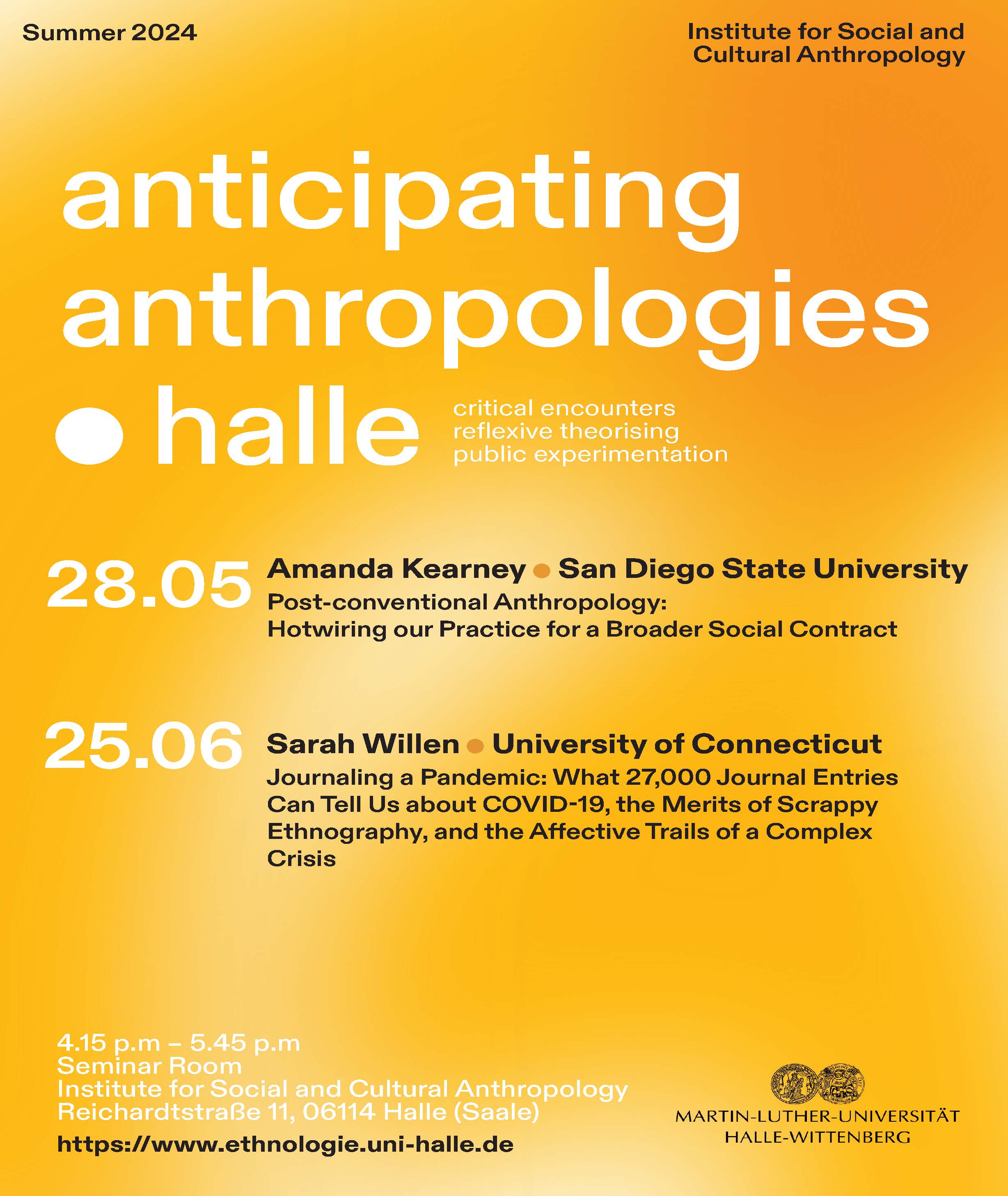 Vortragsreihe - anticipating anthropologies