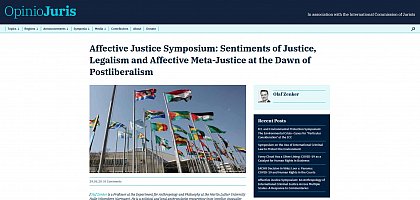 Prof. Dr. Olaf Zenker: Sentiments of Justice, Legalism and Affective Meta-Justice at the Dawn of Postliberalism